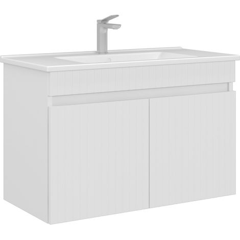 Mobile lavabo "Tivoli 85" - 85 x 45 x 57 cm - Bianco opaco (1/3)
