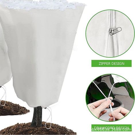 Voile Hivernage Plante, Lot de 2 Housse d'hivernage pour Plantes en Pot, 120 x 180cm Contre Le Froid et Le Gel, 60g/m² bâche Protection Arbustes Couverture Cloche Potager Tomate Voile de Forcage (1/5)