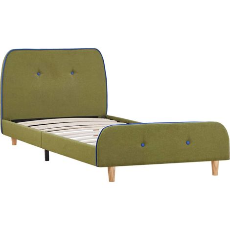 Maison Exclusive - Bettgestell Grün Stoff 90x200 cm (1/5)
