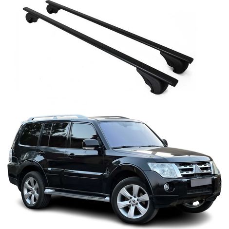 OMAC Dachträger Querträger für Mitsubishi Pajero Sport II 2008-2016 – Abschließbar – Max. 75 kg – 2 Stangen Stahl Schwarz (1/5)
