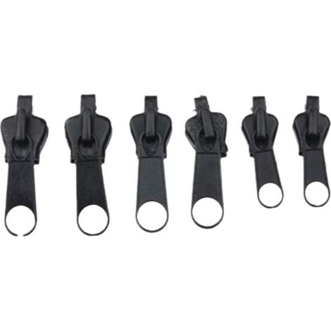 Lntyq Curseur Fermeture Eclair, 6 Pièces Curseur Fermeture Eclair Clipsable Kit Réparation Fermeture éclair pour Vestes, Manteaux, Valises