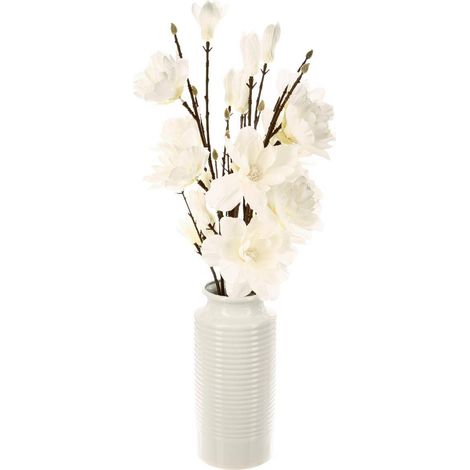 Rami di magnolia vaso bianco H75cm - Atmosphera créateur d'intérieur (1/2)