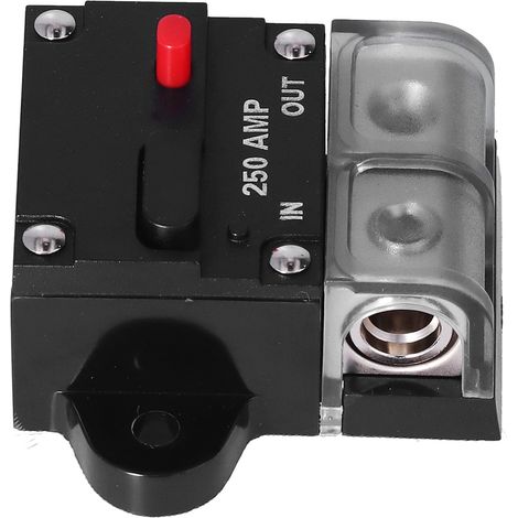 Disjoncteur automatique 250A Noir Porte-fusibles Inverseur avec Vis Serviette Compacte pour Bateaux Moteurs Camions (1/5)
