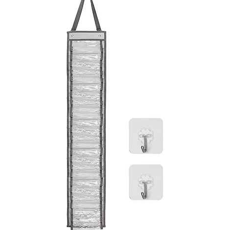 Support mural pour rouleau de vinyle avec 2 crochets, organisateur de rangement pour rouleaux de vinyle avec 24 compartiments. (1/5)