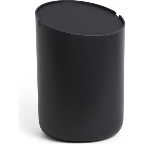 Mini-Poubelle de Salle de Bain 'Tove' - 1,5L - Petite Poubelle WC - Pour Salle de Bain, Cuisine, Bureau ou pour la Table - Antidérapante, Seau Intérieur - Noir (1/5)