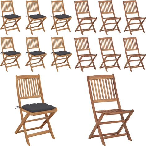 Klappbare Gartenstühle 6 Stk. mit Kissen Massivholz Akazie - Gartensessel - Gartenstühle - Klappstühle - Holzsessel - Outdoor Möbel - Home & Living (1/5)