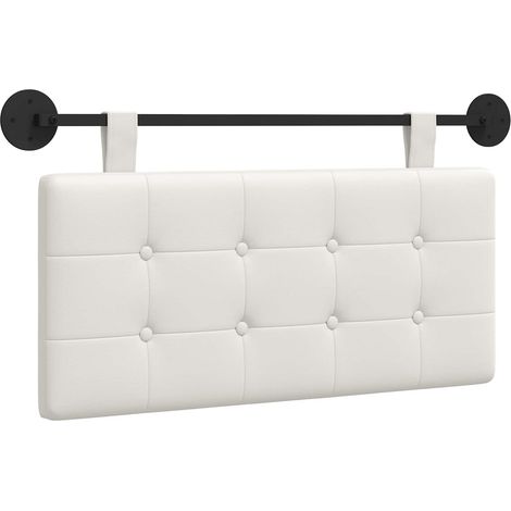 Hanging Headboard White Faux Leather vidaXL