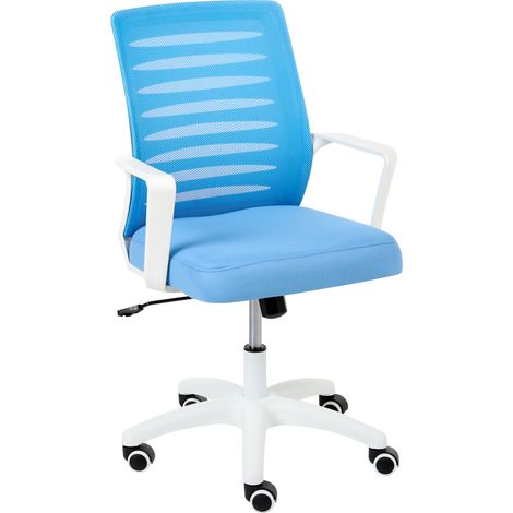 Silla de oficina con altura ajustable giratoria respaldo reclinable tapizado en malla azul Radiant