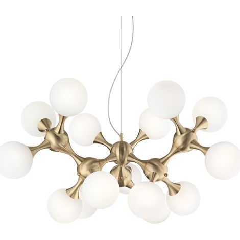 Sospensione Contemporanea Nodi Metallo Ottone 15 Luci E14 (1/3)
