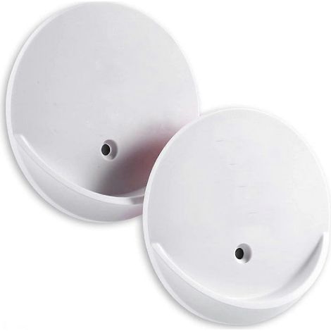 Accessoires de salle de bain : support de tringle à rideau de douche en 2 pièces, adhésif mural, convient aux tringles à rideaux de douche, blanc. (1/2)