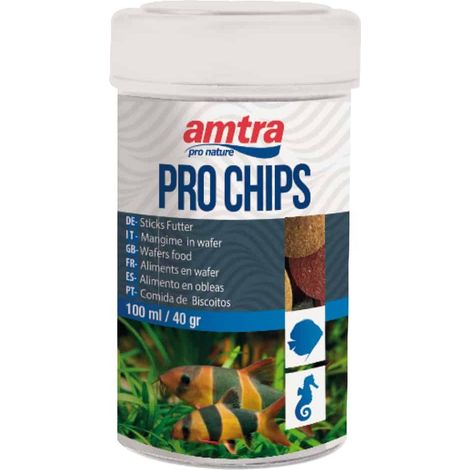 Set 6 pezzi Amtra Pro Chips 100 ml alimento completo in formato di “chips” affondanti