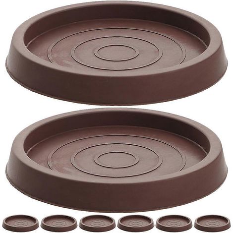 Patins antidérapants ronds en caoutchouc pour roulettes de meubles, compatibles avec les tables, les canapés et autres meubles. Marron, lot de 8. (1/5)