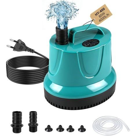 85W 4000L/H Submersible Aquarium Pump, Mini Water Pump for Cellar Drainage, for Dirty Water, Outdoor Ponds, Swimming Pools, Pumping - Green (1/5)