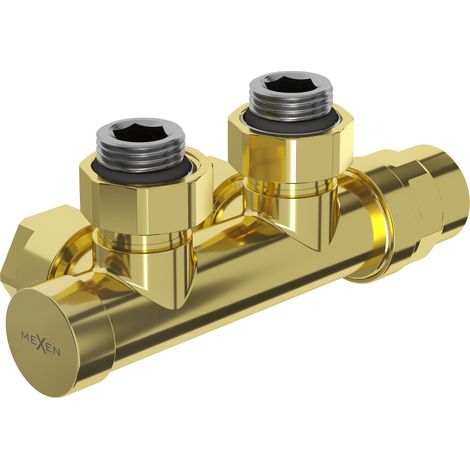 Mexen vanne de radiateur angulaire, Duplex, DN50, doré - W907-000-50 (1/4)