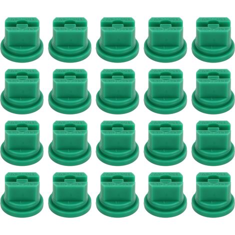 Lot de 20 buses de pulvérisation plates à jet plat en plastique haute pression pour pulvérisateur agricole, vertes, pour la protection des plantes. (1/5)