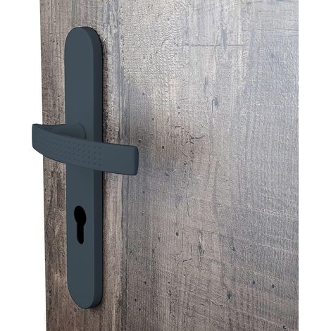2 maniglie per porta Louna con foro cilindrico, alluminio antracite, interasse 195 mm ALPERTEC (1/5)