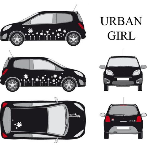 Set complet Adhesifs -URBAN GIRL- Blanc - Taille M - Car Deco