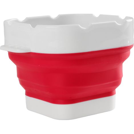 Seau pliable en silicone pour pinceaux, fond renforcé, rouge, avec planche à récurer, professionnel, pour débutants (1/5)