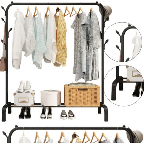 Penderie portant meuble a chaussure 143 cm x 96 cm x 42 cm (1/3)