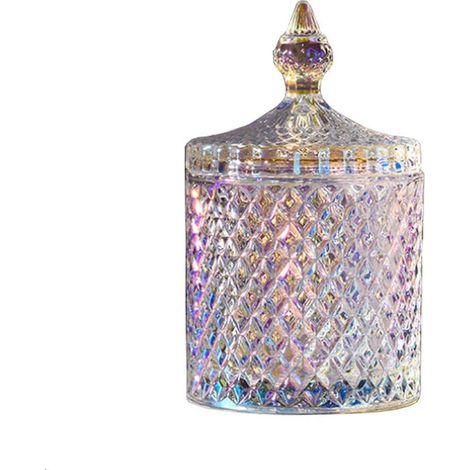 Bonbonnière - Cristal Taillé Diamant - Pour Sucre Bonbons Biscuits Chocolat - Boîte de Rangement Décorative Cuisine Maison - 1 Pièce (1/5)