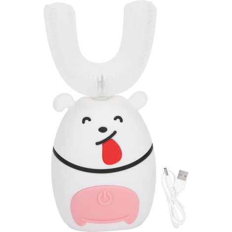 Brosse à dents électrique automatique en forme de U pour enfants 7-12 ans, étanche IPX7, sans couvercle (1/5)