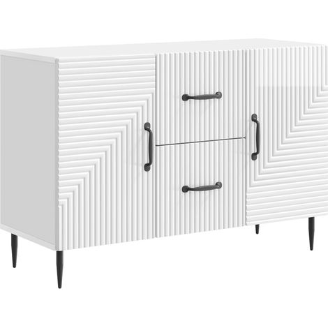 Credenza Bianco Lucido 89 x 34,5 x 60 cm Legno ingegnerizzato vidaXL