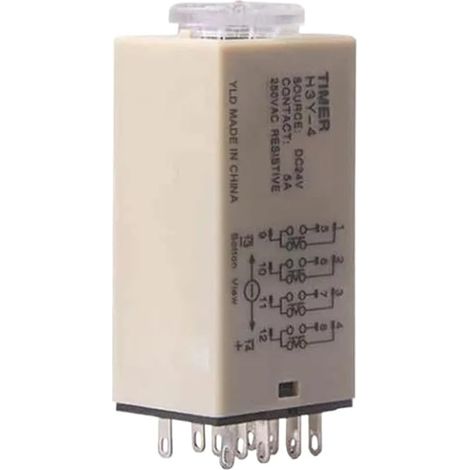 1 unité de relais temporisé rotatif à bouton-poussoir électrique (1/4)