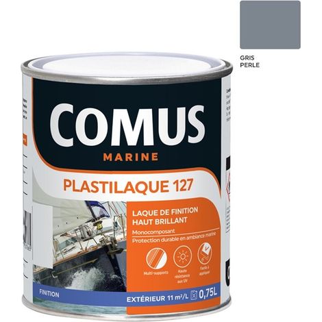 PLASTILAQUE 127 GRIS PERLE 0.75 L - Laque marine de finition Brillante haut de gamme - COMUS MARINE (1/3)