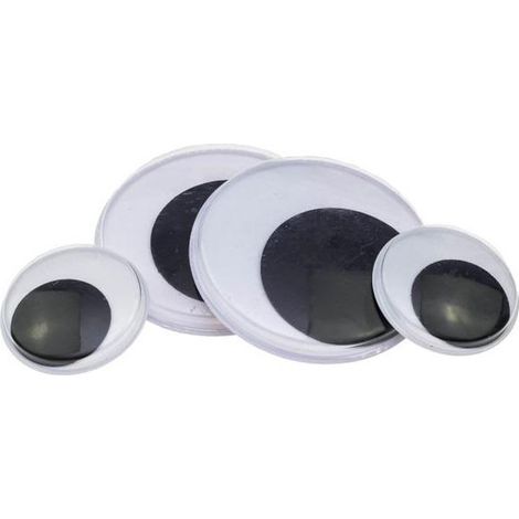 Ciglia adesive per mascotte/bambole, forma sferica, diametro 1 mm, bianche 4