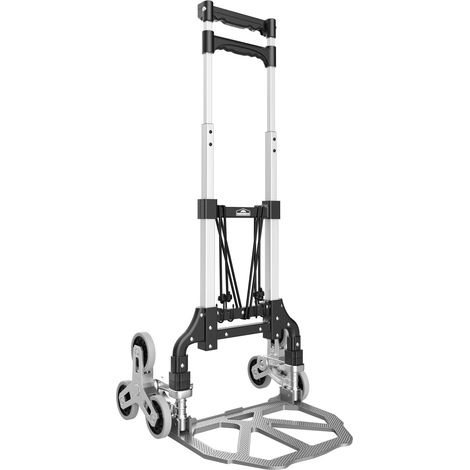 GARDEBRUK® Carretilla Plegable para Escaleras 80Kg Aluminio Altura Regulable incl. Guantes y Cuerdas Elásticas Carro Transporte Mudanzas (1/4)
