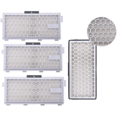 Lot de 4 filtres HEPA Airclean Plus 50 pour aspirateur Miele Complete C3 Powerline, S8340 - Air Clean SF-HA 50 pour Complete C2 C3 Compact C1 C2-2 - Lot de 2 pièces de rechange Supremery