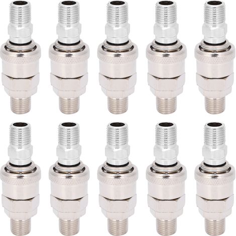 10 pièces raccord rapide pour compresseur d'air, connecteur auto-locking C-Type mâle/femelle pour tuyau PU (1/5)