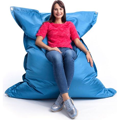 Pouf Extérieur, Outdoor, Jardin, Terrasse, Bleu Turquoise BiG52 IRON RAW