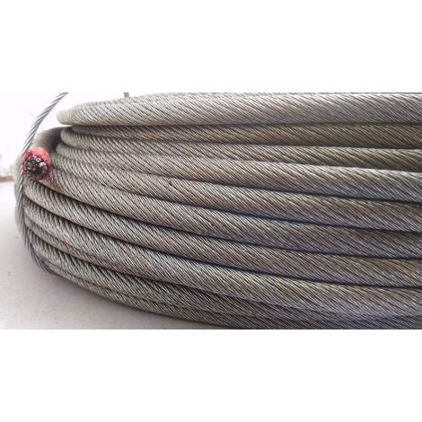 FUNE CAVO ACCIAIO 8 MM --10 MT-- 2000 KG CARICO ROTTURA ZINCATA METALLO (1/3)