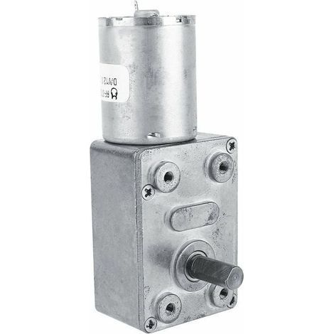Motor eléctrico reversible de alto par de 12 V para abrepuertas y ventanas con caja de engranajes helicoidales de 6 RPM (1/4)