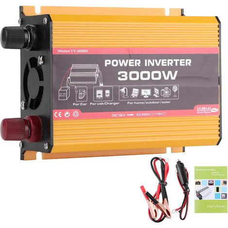 Voiture onduleur 3000W Double convertisseur de Puissance Automatique USB transformateur à Onde sinusoïdale modifiée(AC 220V) (1/5)