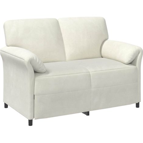 Divano a 2 Posti Crema 138 x 83 x 95 cm Velluto vidaXL (1/5)