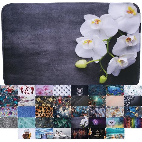 Tapis de Salle de Bain, Grande sélection de Beaux Tapis de Douche, Absorbant, Antidérapant, Très Doux, Sèche Rapidement, Lavable (Pretty, 50 x 80 cm) (1/5)