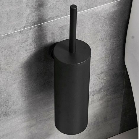 Stainless Steel Toilet Brush and Toilet Brush Case Toilet Brush Holder Toilet Set Long Handle Toilet Brush Black Bathroom Toilet Brush - Black (1/5)