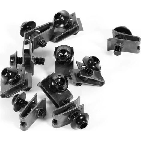 10x M5 Moto Carénage Corps Boulon Kit Vis Spire Vitesse Fixation Clip Écrou résistant à la corrosion et durable ,Noir (1/3)