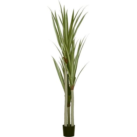 Grand yucca artificiel 190 cm en plastique avec pot, 17×17×190 cm, couleur vert émeraude