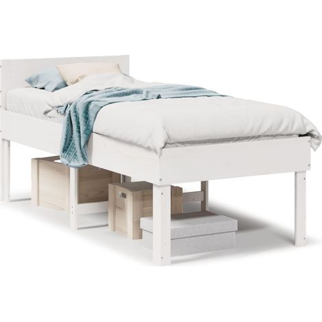 Maison Exclusive - Letto senza Materasso Bianco 75x190 in Legno Massello di Pino