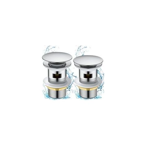 Bonde Lavabo PopUp Chromée Bonde pour Salle de Bain avec Trop Plein, Facile à Installer, 1/4\ (1/5)