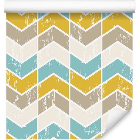 Bunte, geometrische Retro-Tapete für Wohn- und Schlafzimmer, 50 x 1000 cm (1/5)