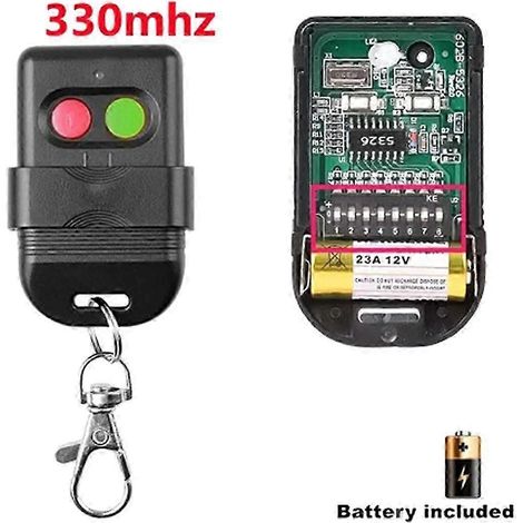 Télécommande intelligente à 8 commutateurs DIP 330 MHz avec code fixe, duplicateur 2 canaux pour portail et porte de garage. (1/5)