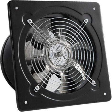 Ventilateur de Salle de Bain Métal 100mm,50W Ventilateur Mural Salle avec Ventilé Amortisseur de retour pour la Cuisine, le garage (Noir) (1/4)