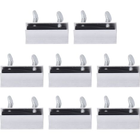 Lot de 8 verrous de sécurité pour fenêtres coulissantes, en alliage d'aluminium robuste, pour la sécurité domestique, butée verticale pour portes-fenêtres coulissantes. (1/5)