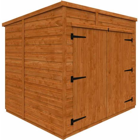 6x5 Flex Pent Bike Store 12mm Flex - L183.8 x W150 x H179.1 cm - Solid Wood/Softwood/Pine - Burnt Orange
