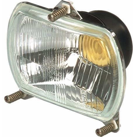 Lem Select – Phare avant droite/gauche 2 fonctions 120x110 mm – Feu de route et feu de croisement – Adaptable aux tracteurs SAME, LAMB, FIAT, NEW HOLLAND