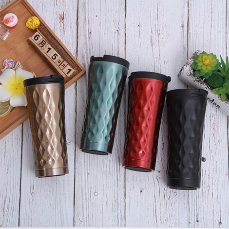 Taza de viaje isotérmica de doble pared de 500 ml fabricada en acero inoxidable 304, ideal para el coche, el café, el té, la oficina o actividades al aire libre. (1/5)